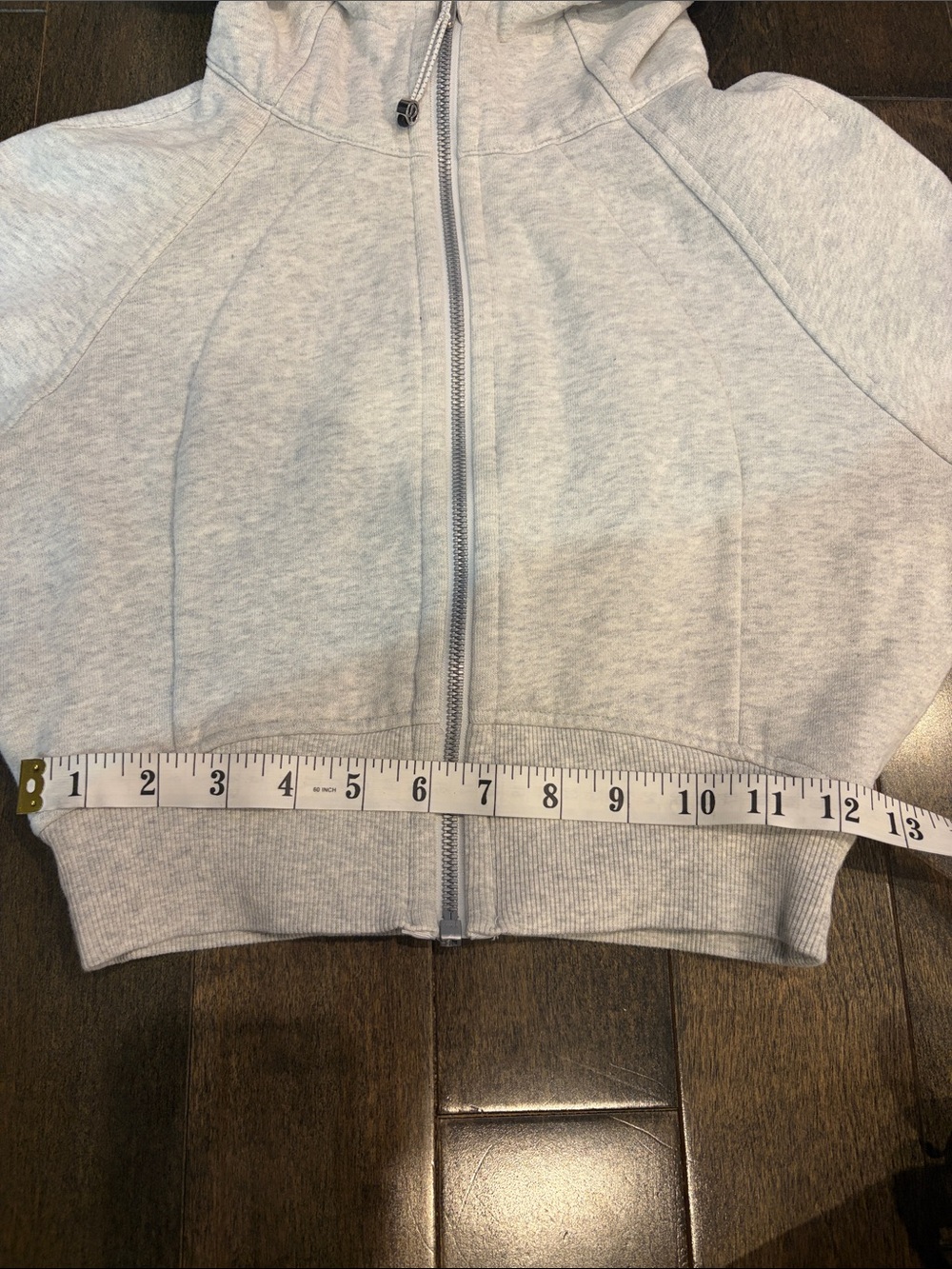 Lululemon Cropped Zip Hoodie in Light Gray - Women's Active Top - Picture 12 of 13
